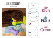 Stickserie ITH - Hundeknochen in 4 Größen und mit 7 Motiven plus Blanko